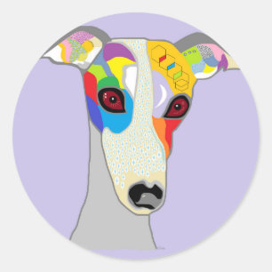 WHIPPET RONDE STICKER