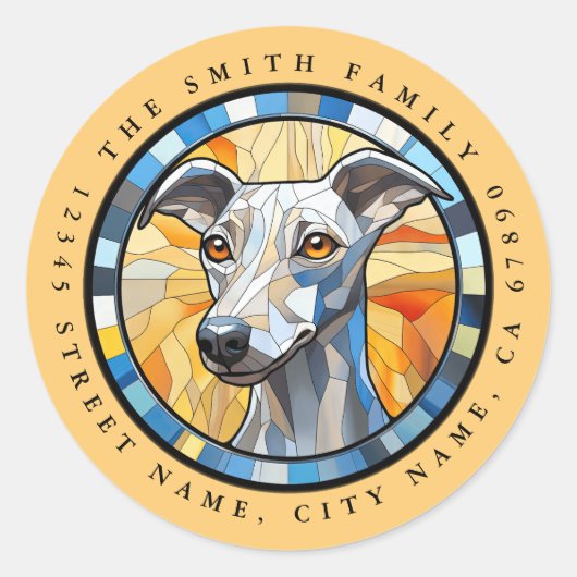 Whippet Ronde Stickers (Voorkant)