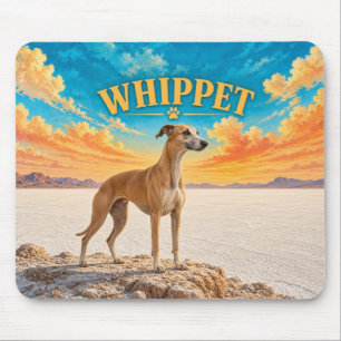 Whippet, Salt Flats Vintage Aquarel Muismat