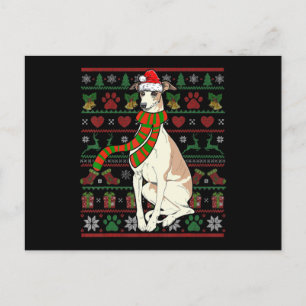 Whippet Santa Claus Funny Dog Lover Kerstmis Aankondigingskaart