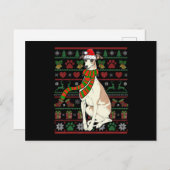 Whippet Santa Claus Funny Dog Lover Kerstmis Aankondigingskaart (Voorkant / Achterkant)