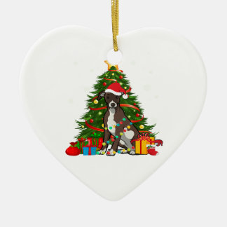 Whippet Santa kerstboom Light | Dog Xmas Keramisch Ornament