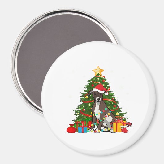 Whippet Santa kerstboom Light | Dog Xmas Magneet (Voorkant / Achterkant)