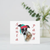 Whippet Santa Paws Feestdagenkaart (Staand voorkant)