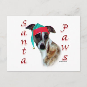 Whippet Santa Paws Feestdagenkaart