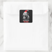 Whippet Santas Favoriete Funny Kerstmis Vierkante Sticker (Tas)