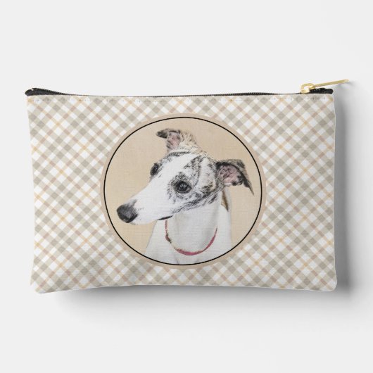 Whippet Schilderij Brindle White Originele Hond Ar Etui (Achterkant)