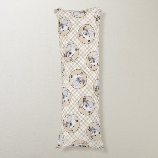 Whippet Schilderij Brindle White Originele Hond Ar Lichaamskussen (Voorkant Verticaal)