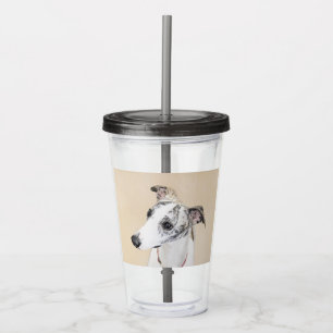 Whippet-schildering - Kute Original Dog Art Acryl Drinkbeker