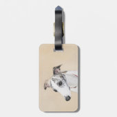 Whippet-schildering - Kute Original Dog Art Bagagelabel (Achterkant verticaal)