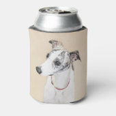 Whippet-schildering - Kute Original Dog Art Blikjeskoeler (Blikje Achterkant)