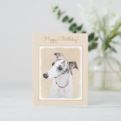 Whippet-schildering - Kute Original Dog Art Briefkaart (Staand voorkant)