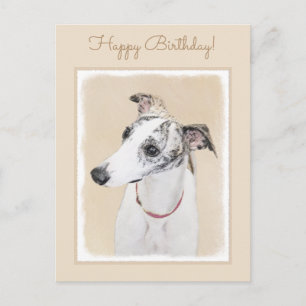 Whippet-schildering - Kute Original Dog Art Briefkaart