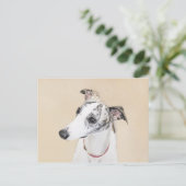 Whippet-schildering - Kute Original Dog Art Briefkaart (Staand voorkant)