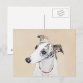 Whippet-schildering - Kute Original Dog Art Briefkaart (Voorkant / Achterkant)