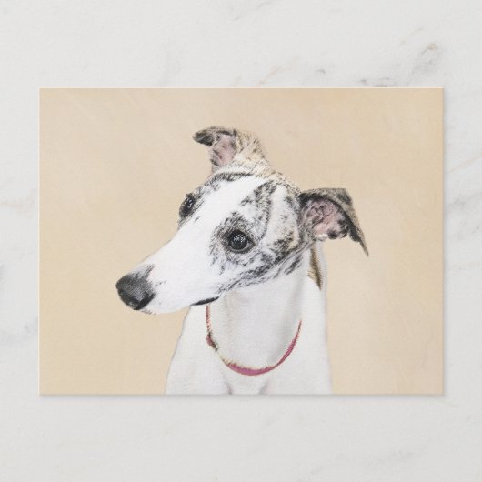 Whippet-schildering - Kute Original Dog Art Briefkaart (Voorkant)