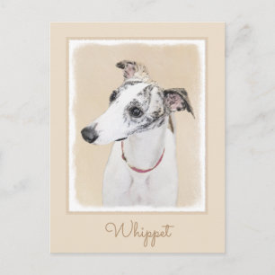 Whippet-schildering - Kute Original Dog Art Briefkaart