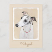 Whippet-schildering - Kute Original Dog Art Briefkaart (Voorkant)