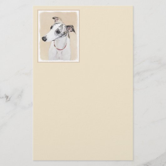Whippet-schildering - Kute Original Dog Art Briefpapier (Voorkant)