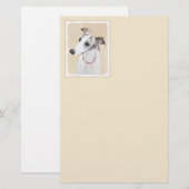 Whippet-schildering - Kute Original Dog Art Briefpapier (Voorkant / Achterkant)