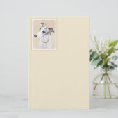 Whippet-schildering - Kute Original Dog Art Briefpapier (Staand voorkant)