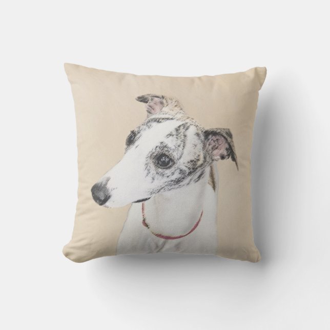 Whippet-schildering - Kute Original Dog Art Buitenkussen (Voorkant)