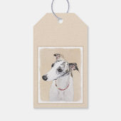 Whippet-schildering - Kute Original Dog Art Cadeaulabel (Achterkant)