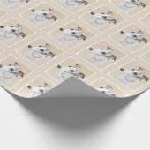 Whippet-schildering - Kute Original Dog Art Cadeaupapier (Hoek)
