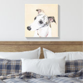 Whippet-schildering - Kute Original Dog Art Canvas Afdruk (Insitu (Slaapkamer))