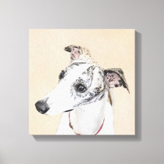 Whippet-schildering - Kute Original Dog Art Canvas Afdruk (Voorkant)