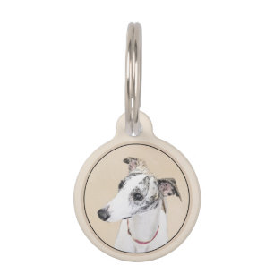 Whippet-schildering - Kute Original Dog Art Huisdierpenning