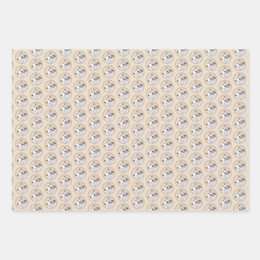 Whippet-schildering - Kute Original Dog Art Inpakpapier Vel (Voorkant)