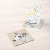 Whippet-schildering - Kute Original Dog Art Kartonnen Onderzetters (Insitu)