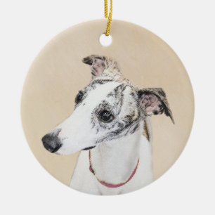 Whippet-schildering - Kute Original Dog Art Keramisch Ornament