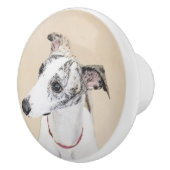 Whippet-schildering - Kute Original Dog Art Keramische Knop (Rechts)