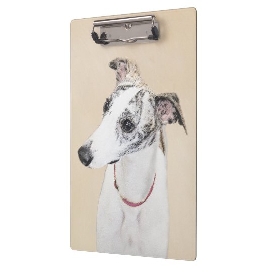 Whippet-schildering - Kute Original Dog Art Klembord (Links)