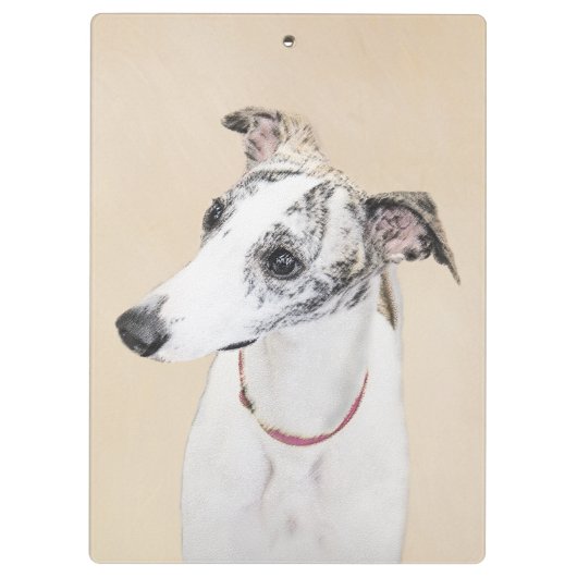 Whippet-schildering - Kute Original Dog Art Klembord (Achterkant)