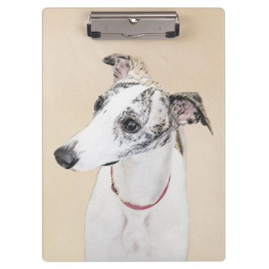Whippet-schildering - Kute Original Dog Art Klembord (Voorkant)