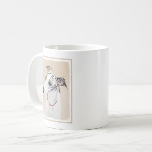 Whippet-schildering - Kute Original Dog Art Koffiemok (Voorkant links)