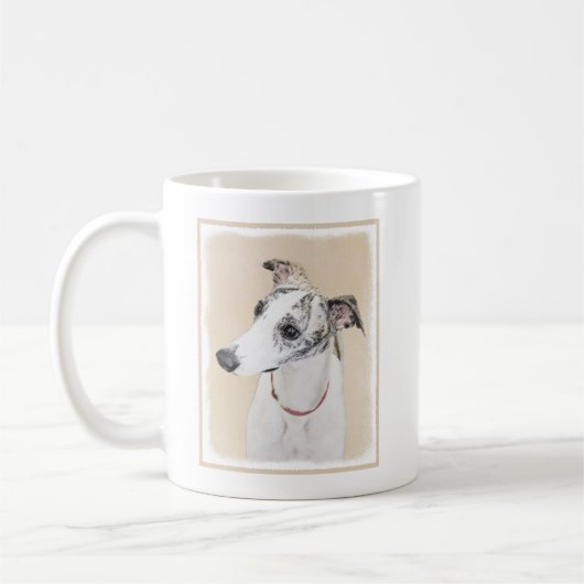 Whippet-schildering - Kute Original Dog Art Koffiemok (Links)