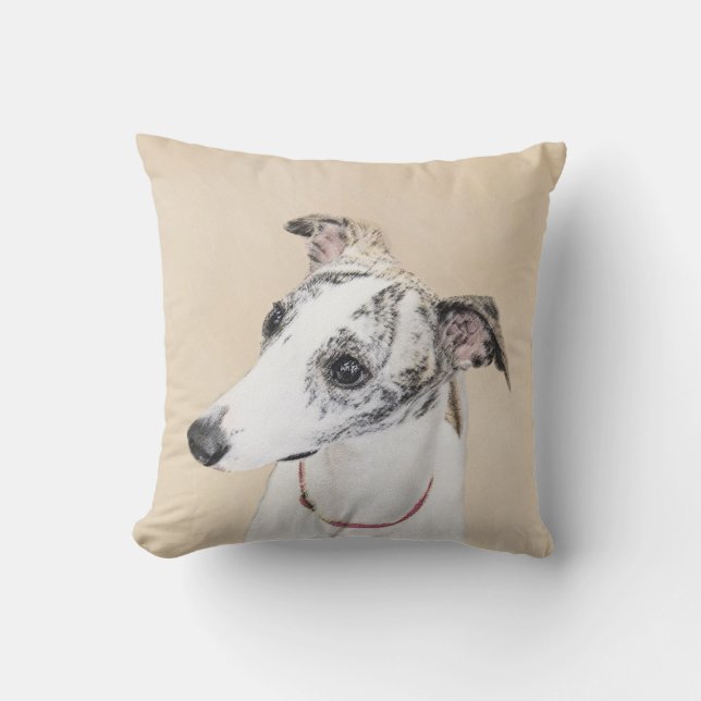Whippet-schildering - Kute Original Dog Art Kussen (Voorkant)