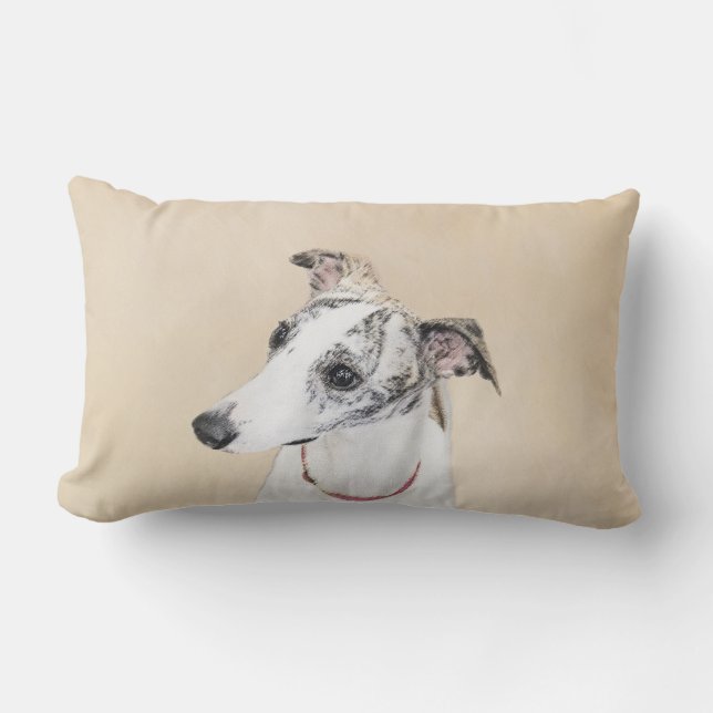 Whippet-schildering - Kute Original Dog Art Kussen (Voorkant)