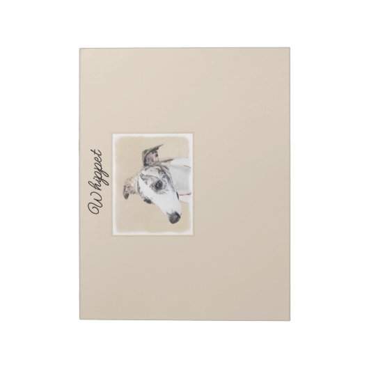 Whippet-schildering - Kute Original Dog Art-laptop Notitieblok (Linkerzijde)