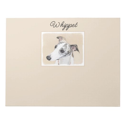 Whippet-schildering - Kute Original Dog Art-laptop Notitieblok (Voorkant)