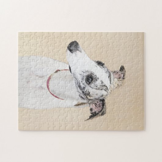 Whippet-schildering - Kute Original Dog Art Legpuzzel (Horizontaal)
