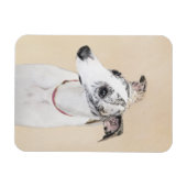 Whippet-schildering - Kute Original Dog Art Magneet (Horizontaal)
