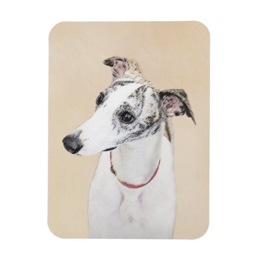 Whippet-schildering - Kute Original Dog Art Magneet (Verticaal)