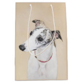 Whippet-schildering - Kute Original Dog Art Medium Cadeauzakje (Voorkant)