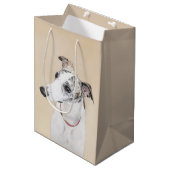 Whippet-schildering - Kute Original Dog Art Medium Cadeauzakje (Voorkant Gekanteld)