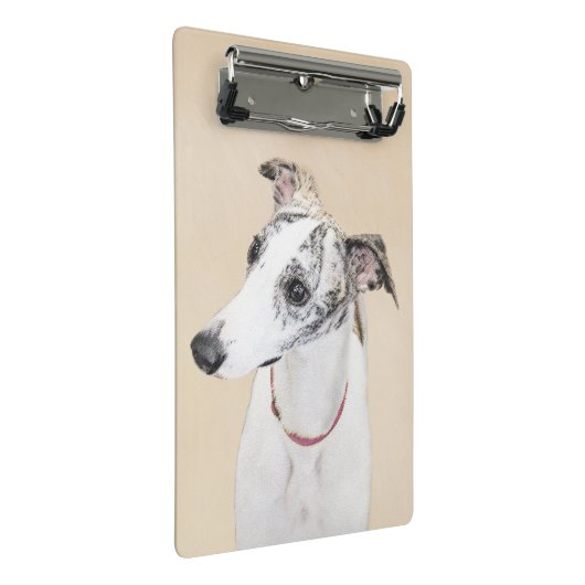 Whippet-schildering - Kute Original Dog Art Mini Klembord (Schuin)